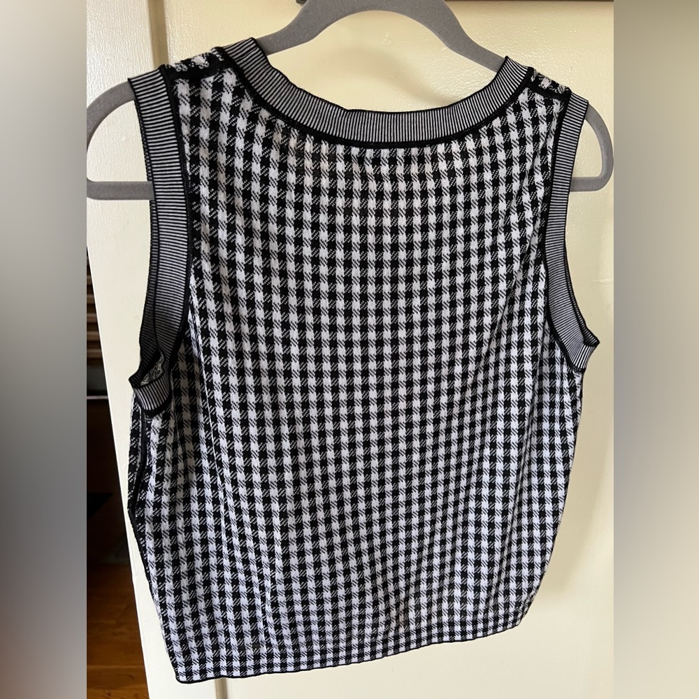 Christian Dior 2023 Cashmere & Silk Houndstooth Knit Tank NWOT Size US 10 - Picture 2 of 6